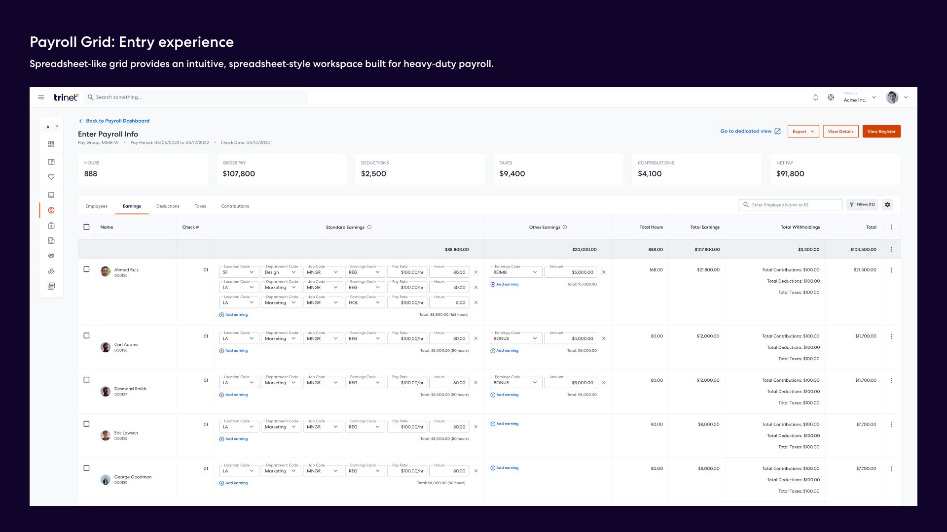 Phase 2 – spreadsheet-like grid with inline editing for power users